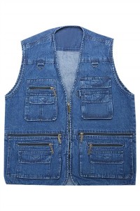 SKJN006 custom denim vest design outdoor fishing vest vest zipper jacket denim center 45 degree